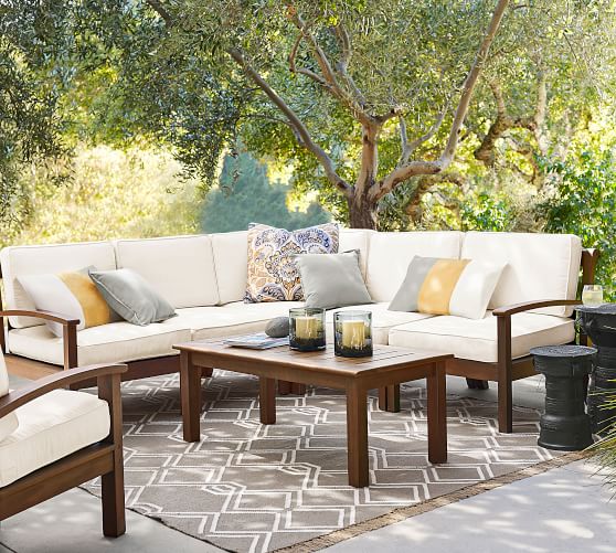 Chatham 5-Piece Sectional, Honey pottery barn premier sale outdoor furniture