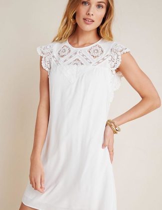 Daniel Rainn Melia Lace Mini Dress White dresses women