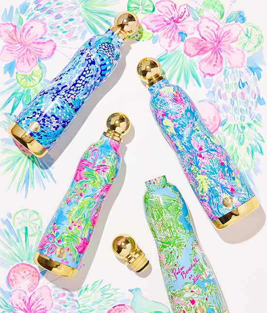 Lilly Pulitzer 16 OZ SQUEEZE THE DAY WATER BOTTLE sale