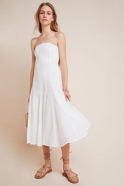 Maeve Lelia Eyelet Midi Dress White dresses women