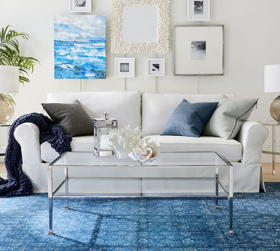 PB Comfort Roll Arm Slipcovered Sofa pottery barn premier sale