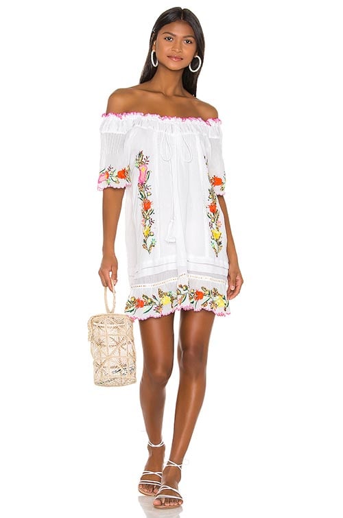 PQ Lana Embroidered Dress White off the shoulder dresses women