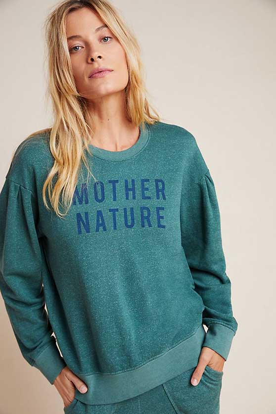 Sundry Mother Nature Sweatshirt Fern graphic sweatshirts women
