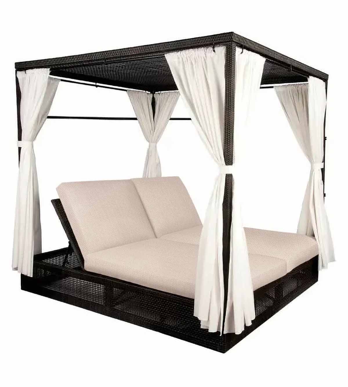 Woodard Montecito 74.5'' High-Density Polyethylene (HDPE) Wicker Outdoor Patio Daybed best outdoor daybeds