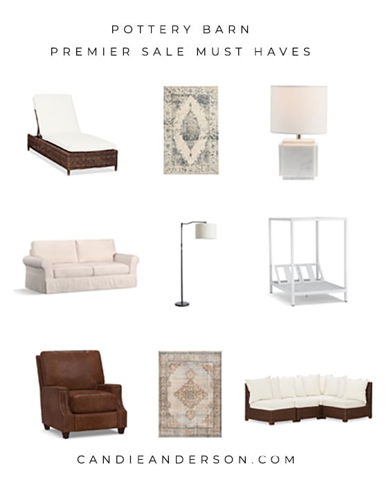 Save up to 70% on gorgeous furniture for inside your home, your patio and trendy home decor at the spring 2020 Pottery Barn Premier Sale! Lifestyle expert, journalist and home decor blogger Candie Anderson of candieanderson.com has the scoop on everything you need at deeply discounted prices!