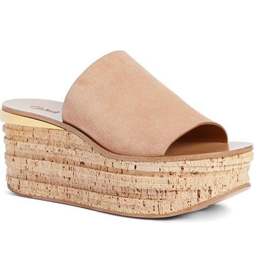 CHLOÉ Camille Cork Platform Sandal Maple Pink platform slides summer women