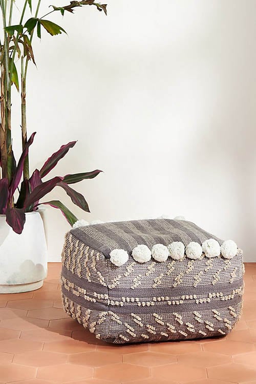 Callie Indoor/Outdoor Pouf Pom anthropologie outdoor furniture sale summer