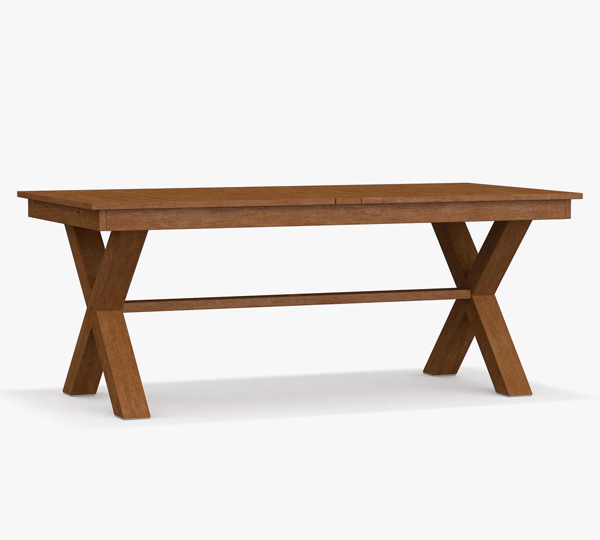 Pottery Barn Indio Eucalyptus X-Base Extendable Outdoor Dining Table (77-102) Teak Finish best pottery barn outdoor dining tables sale