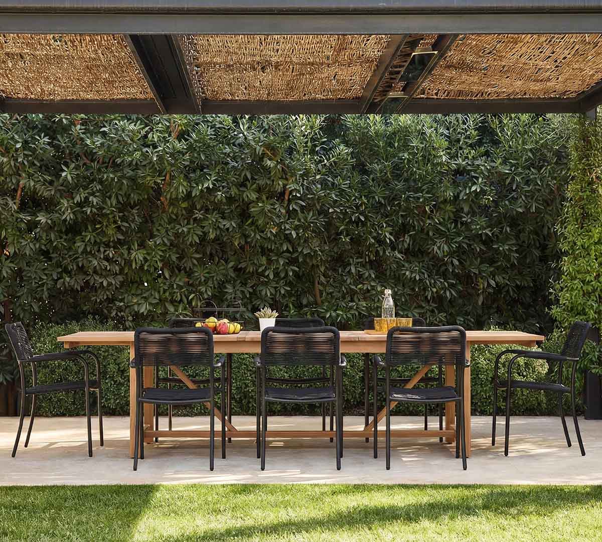 Pottery Barn Pimenta Eucalyptus Rectangular Extendable Outdoor Dining Table (79"-118") pottery barn outdoor dining tables sale best