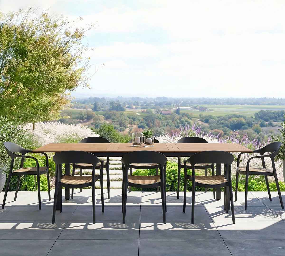 Pottery Barn Santa Ana Eucalyptus Rectangular Extendable Outdoor Dining Table Set best pottery barn outdoor dining tables sale