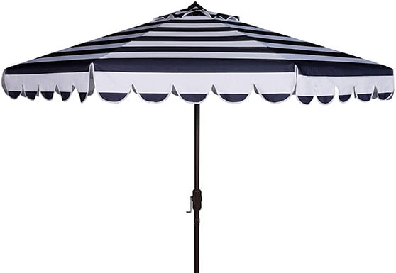 Safavieh PAT8011C Outdoor Collection Maui Navy and White patio umbrellas