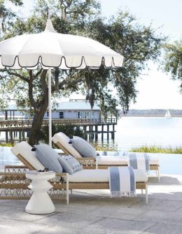 Serena and Lily Eastport Umbrella White Navy Blue patio umbrellas