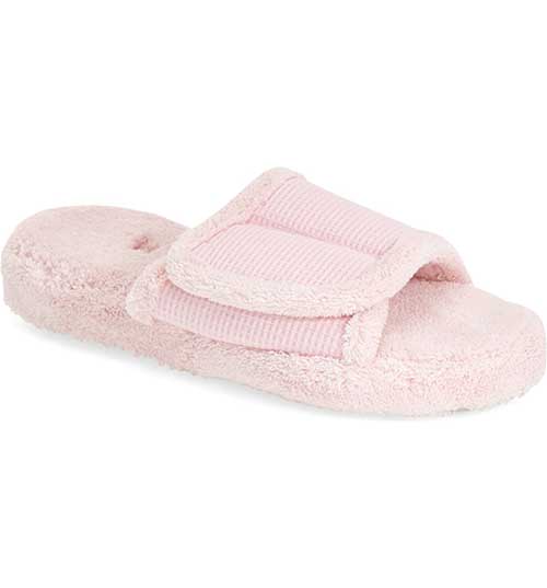 ACORN 'Waffle Spa Slide' Slipper Light Pink open toe slippers women