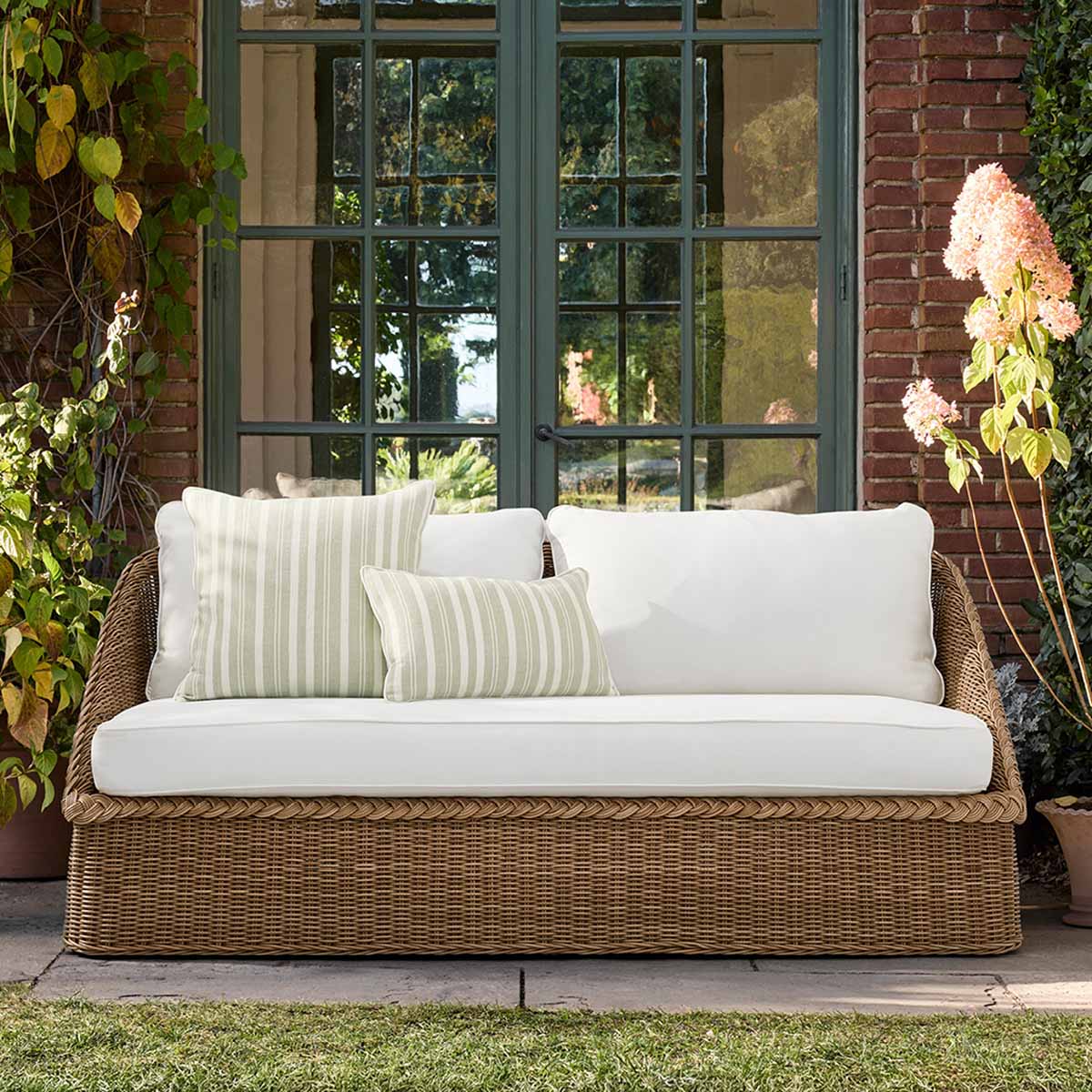 AERIN x Williams Sonoma Home East Hampton Sofa (78") outdoor wicker sofas best
