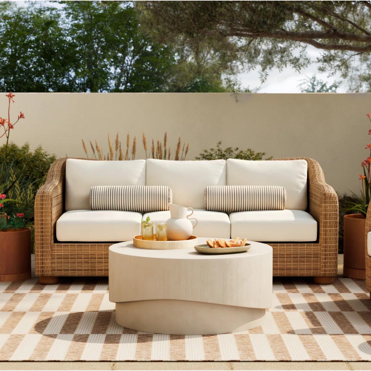 Joss and Main Melbourne Wicker Patio Sofa outdoor wicker sofas best patio