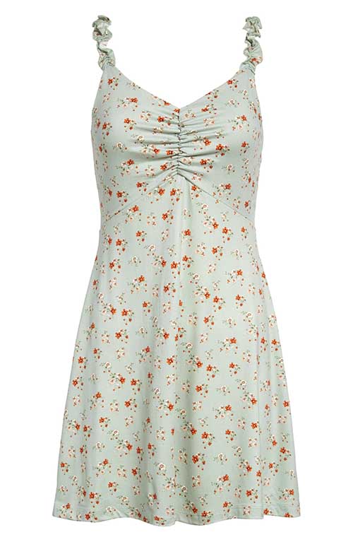 LA LA LAND CREATIVE CO Floral Ruffle Minidress Floral Mint dresses summer backyard barbecue