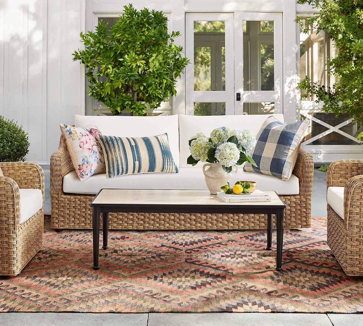 Pottery Barn Boca Wicker Outdoor Sofa (81) best outdoor wicker sofas patio