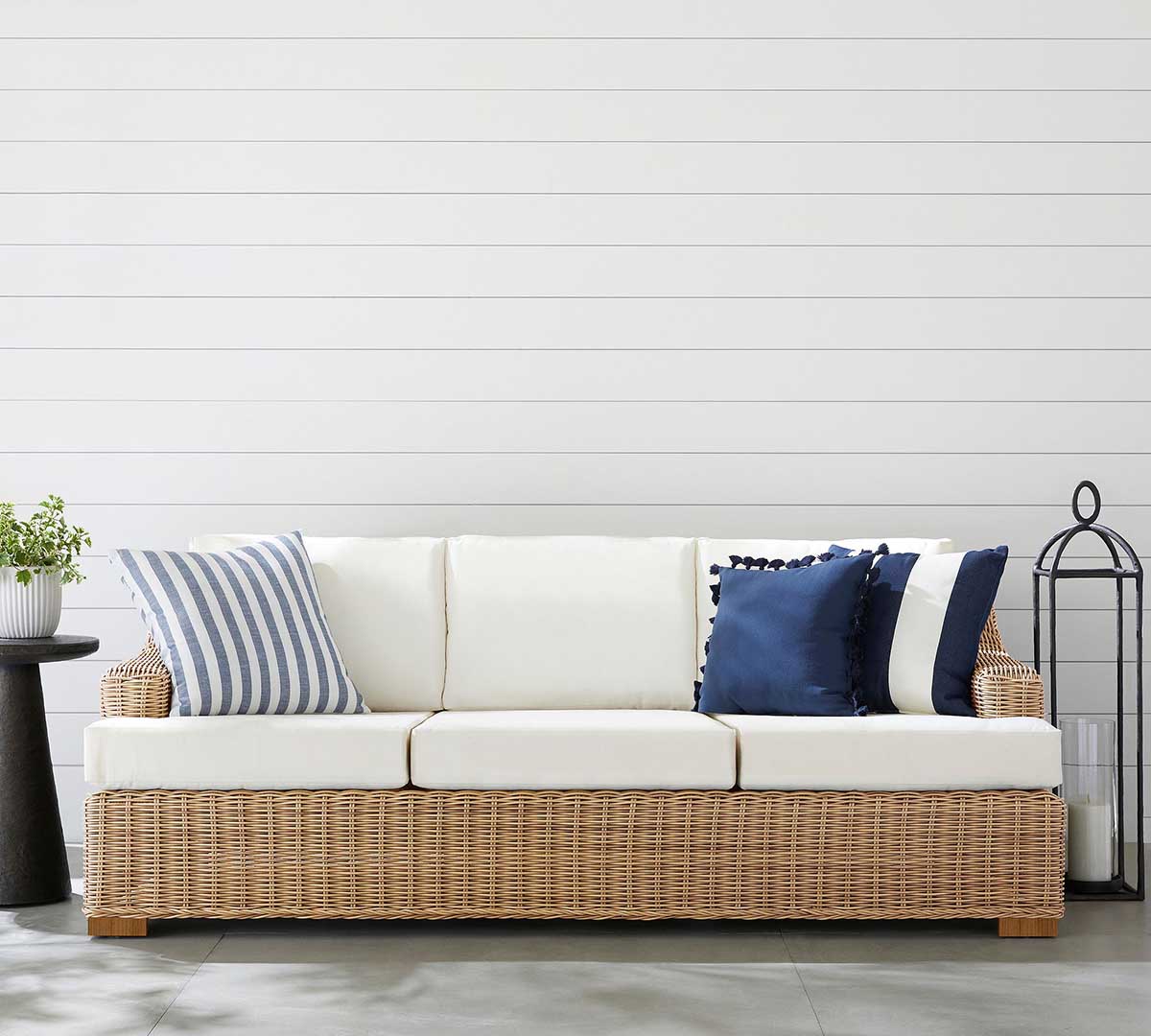 Pottery Barn Huntington Wicker Slope Arm Outdoor Sofa (84) best outdoor wicker sofas