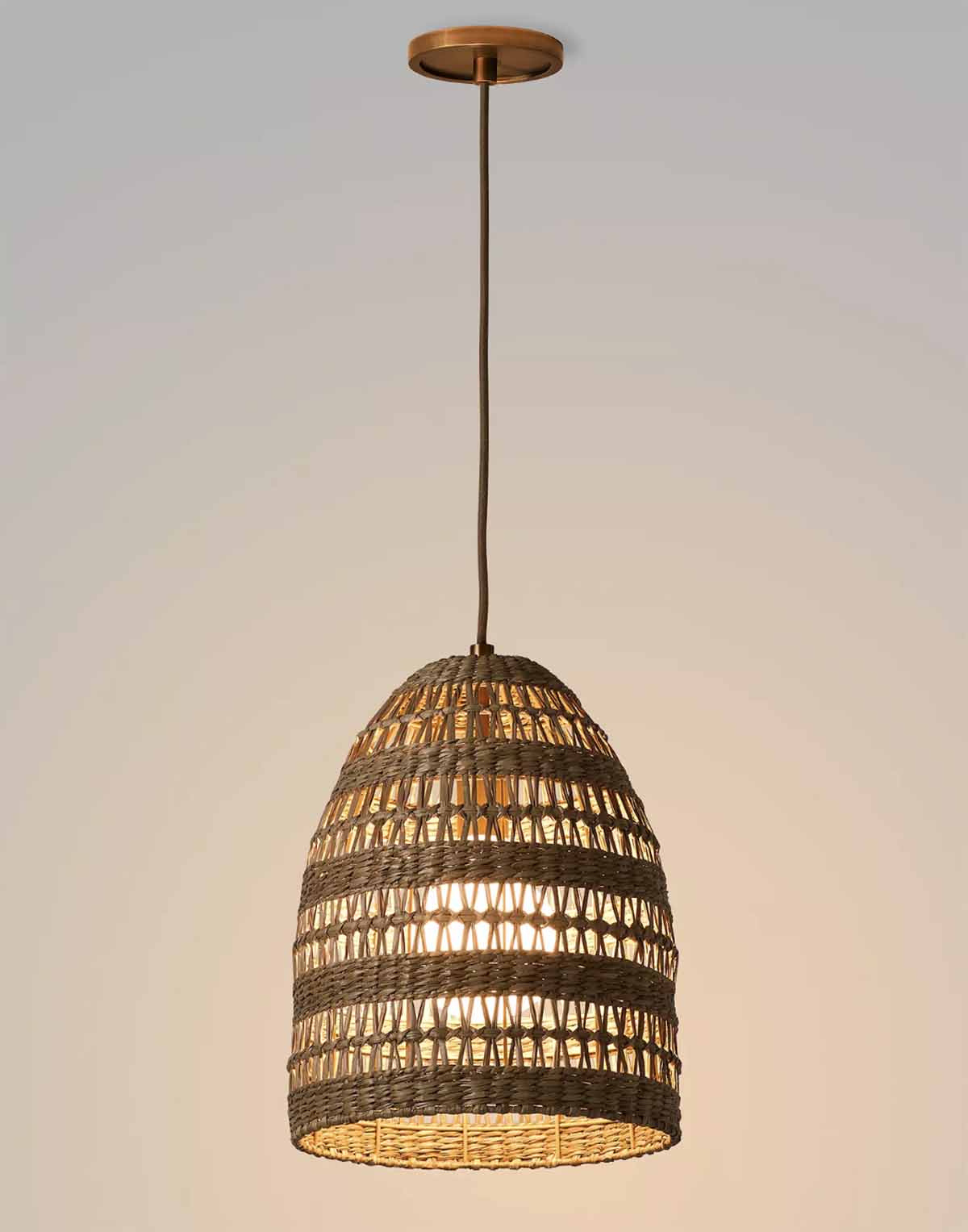 Serena and Lily Bolinas Seagrass Bell Pendant best coastal lighting