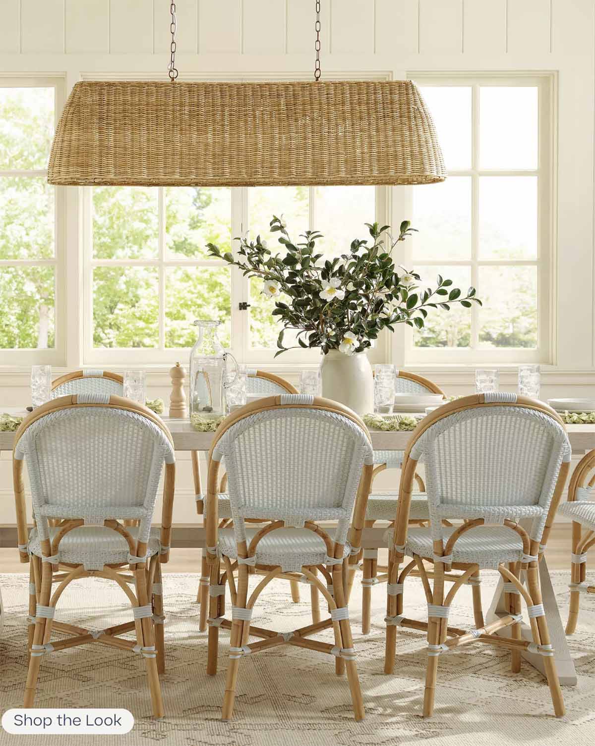 Serena and Lily Santa Barbara Rattan Linear Chandelier best coastal lighting