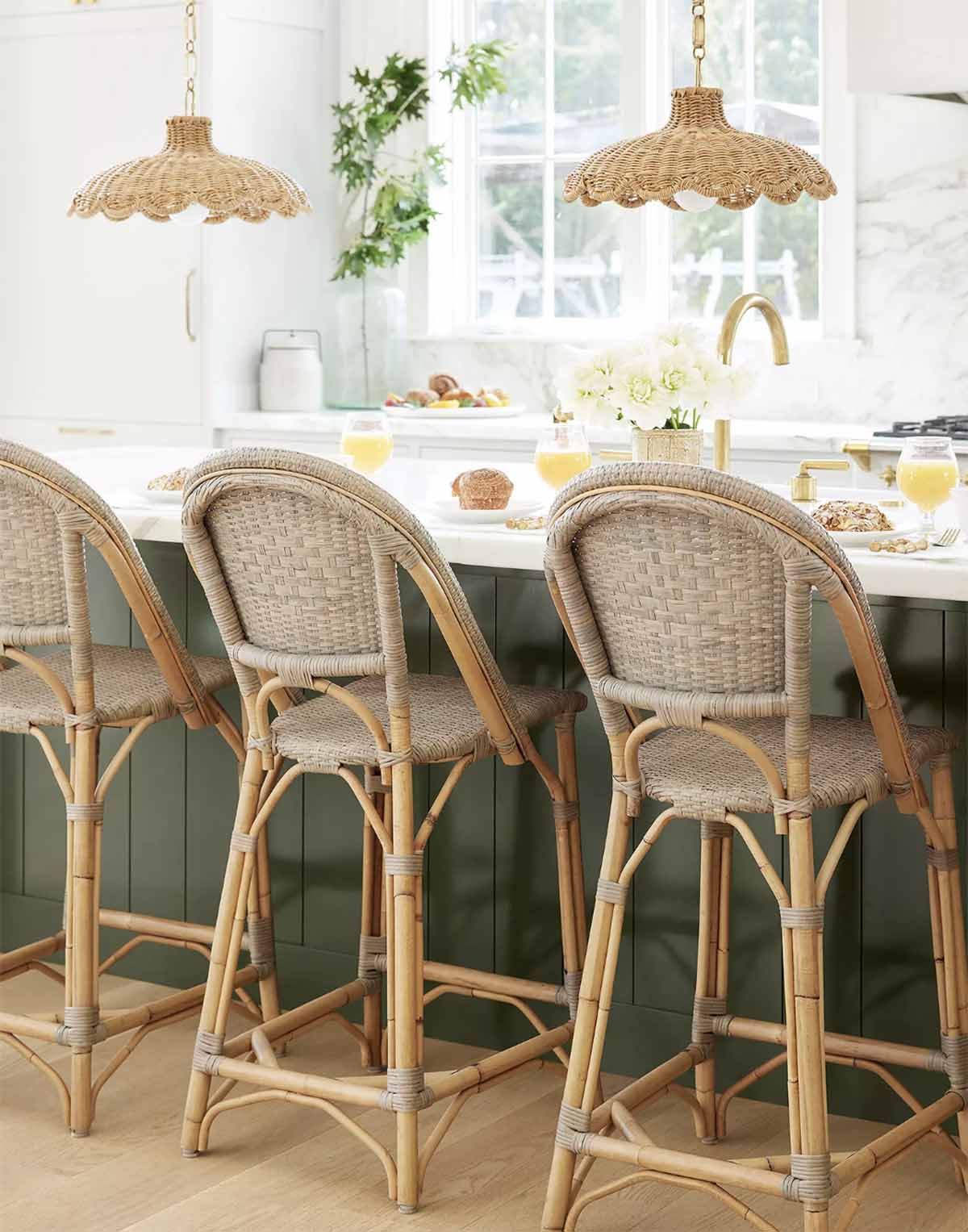 Serena and Lily Scallop Rattan Pendant best coastal lighting