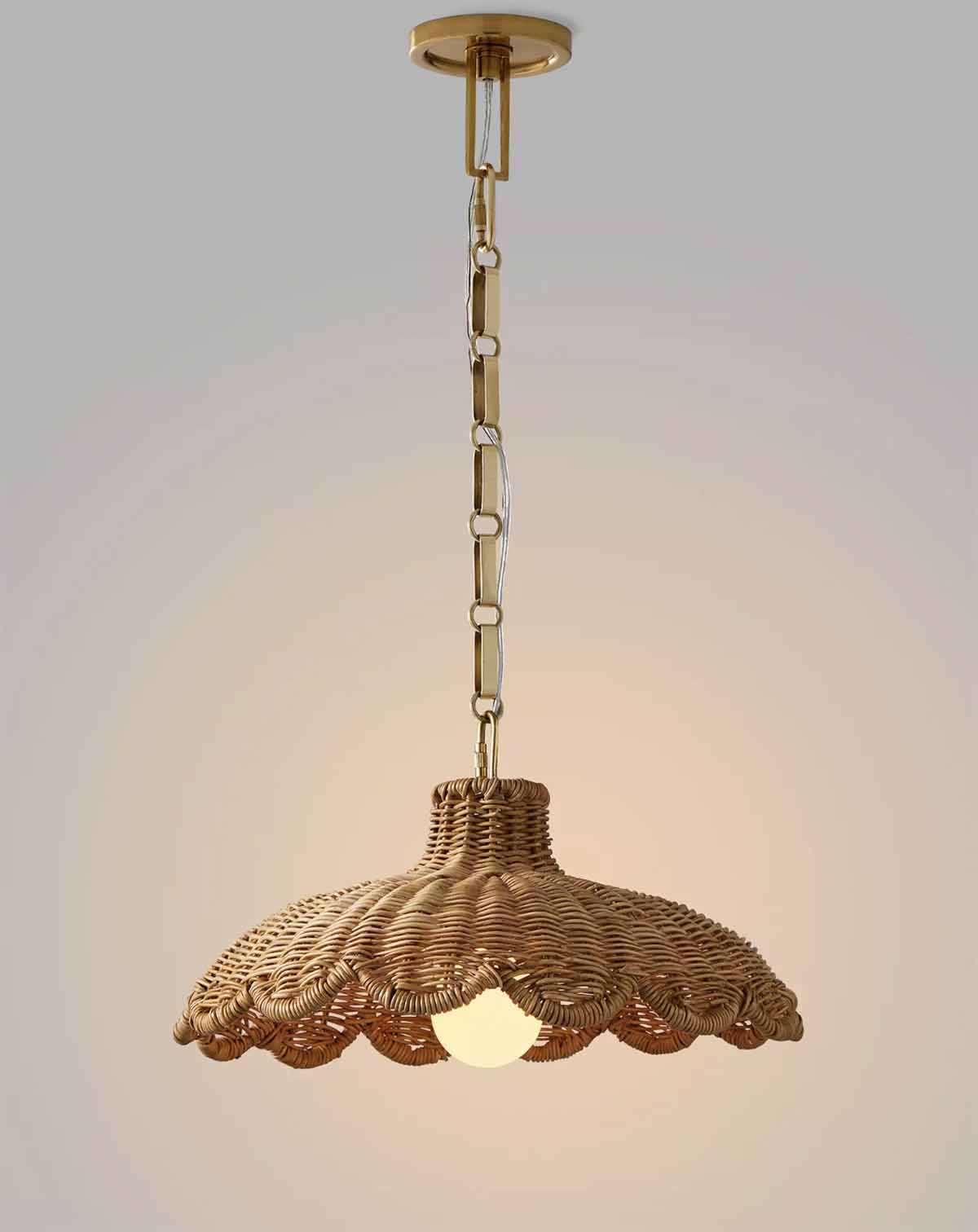 Serena and Lily Scallop Rattan Pendant best coastal lighting