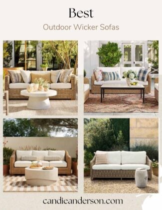 Lifestyle expert, journalist and interior design blogger Candie Anderson of candieanderson.com shares the best outdoor wicker sofas.