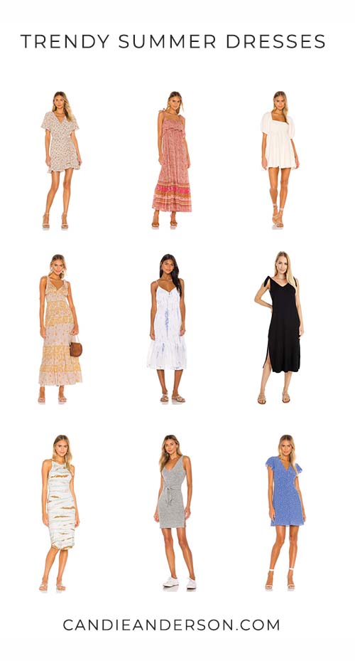 Style expert, journalist and fashion blogger Candie Anderson has the scoop on 20 trendy dresses for women just in time for summer backyard barbecue season! You'll love the floral prints, tie dye, tie waist, paisley print and much more!