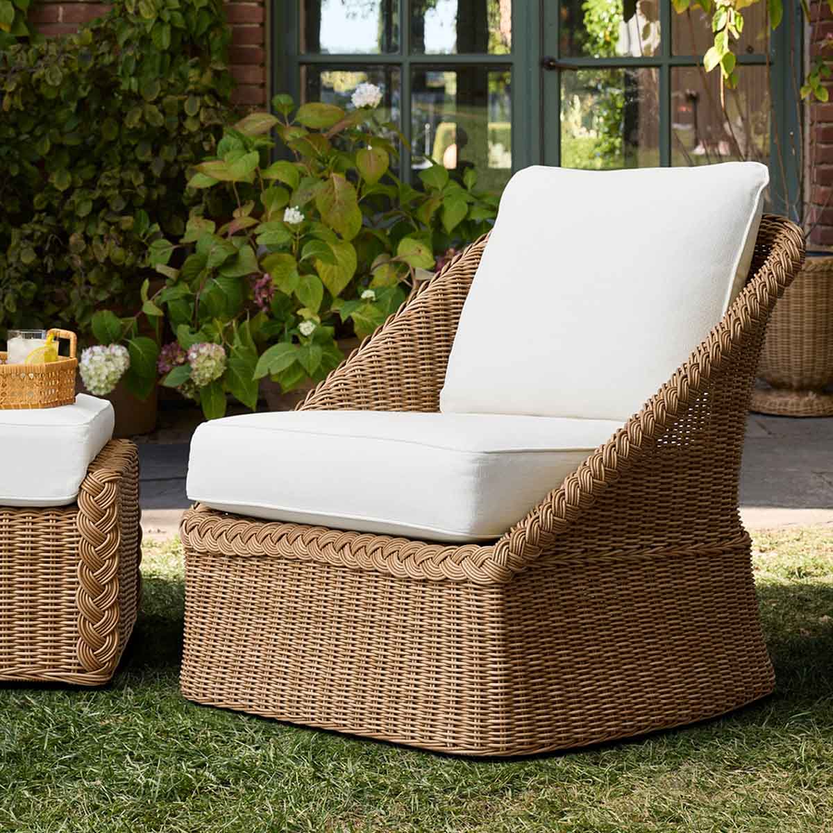 AERIN x Williams Sonoma Home East Hampton Club Chair best outdoor wicker chairs