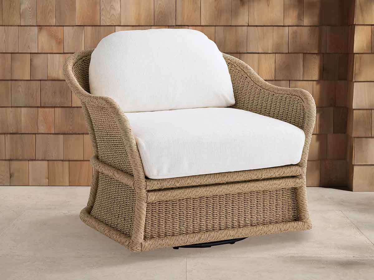 Arhaus Fowler Outdoor Glider Natural best outdoor wicker chairs