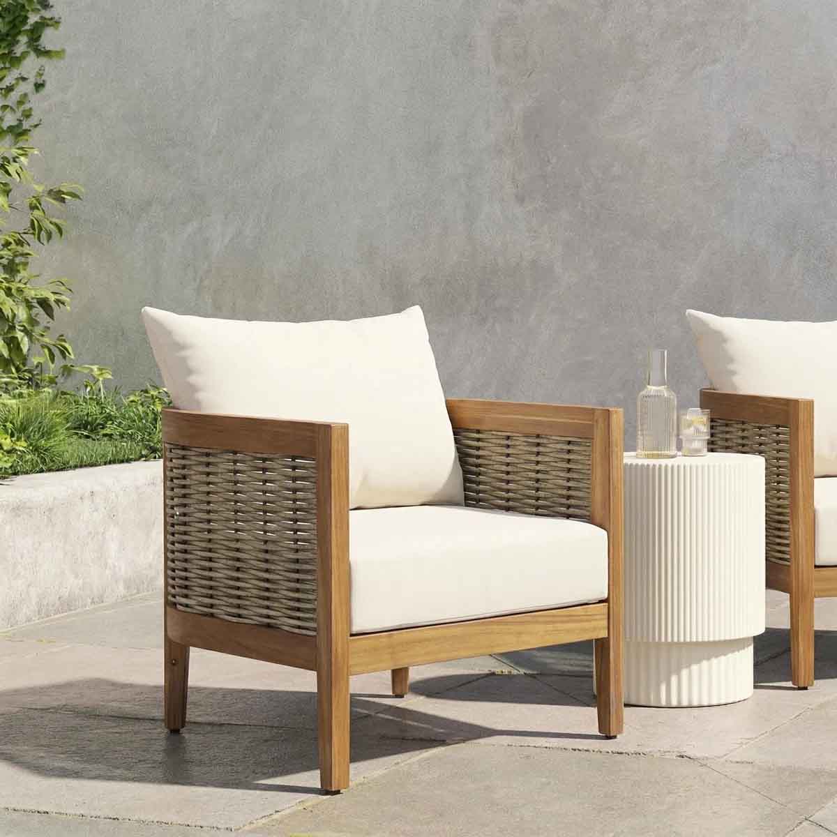 Beachcrest Home Treadway Wicker Outdoor Lounge Chair Brown best outdoor wicker accent chairs