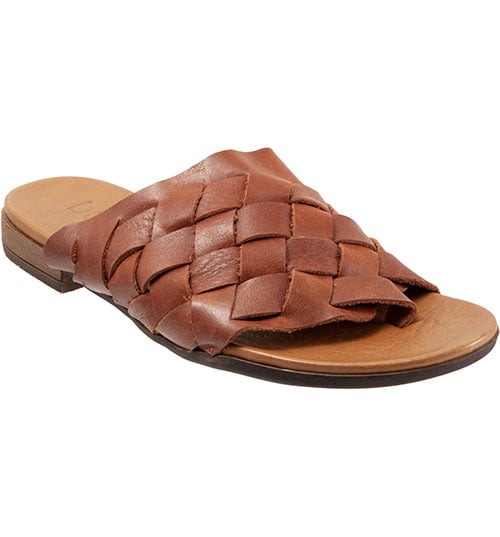 Bueno Tory Woven Slide Sandal Tan Leather slides sandals women fashion trend shoes