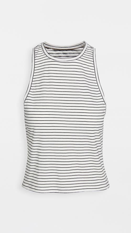 FRAME Le High Racer Tank Top Blanc Multi casual summer tops 