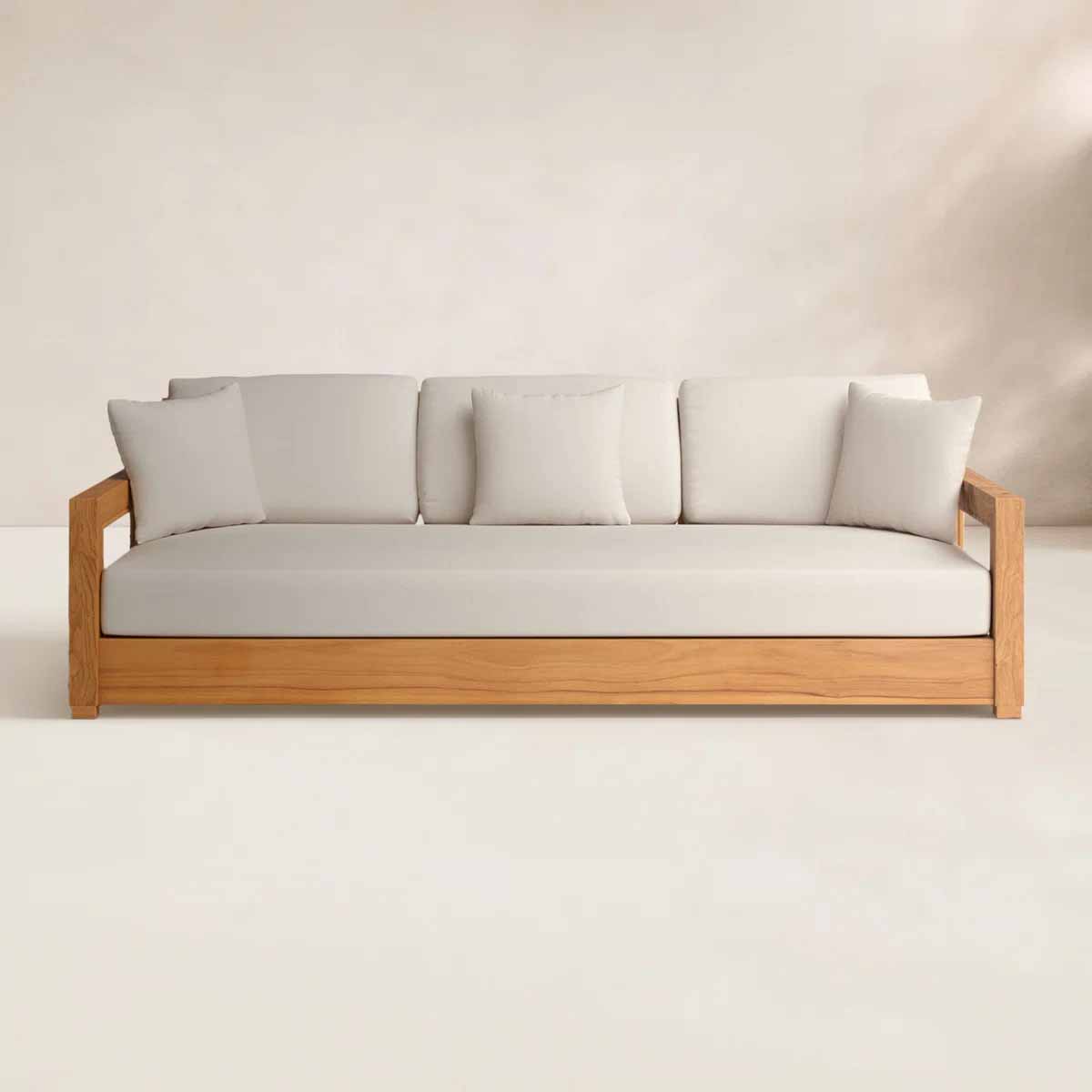 Joss and Main Melrose 76.55'' Teak Outdoor Sofa best outdoor teak sofas