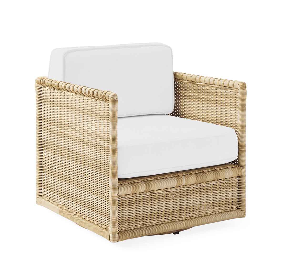 Serena and LIly Pacifica Swivel Chair - Light Dune best outdoor wicker accent chairs