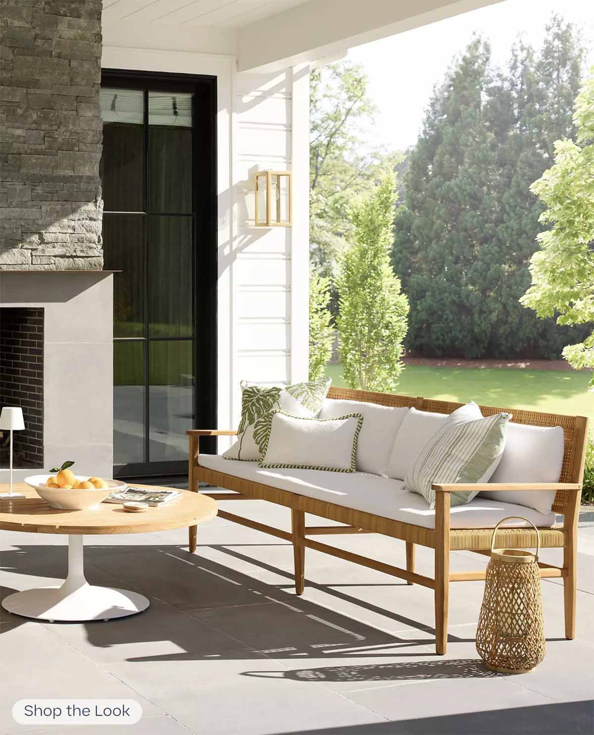 Serena and LIly Tiburon Teak Sofa with Cushions best outdoor teak sofas