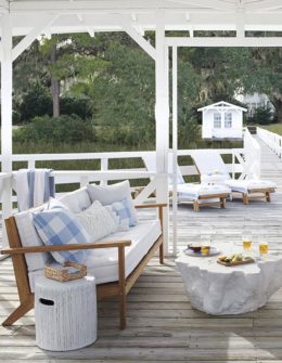Serena and Lily Cliffside Teak Sofa outdoor teak sofas furniture patio