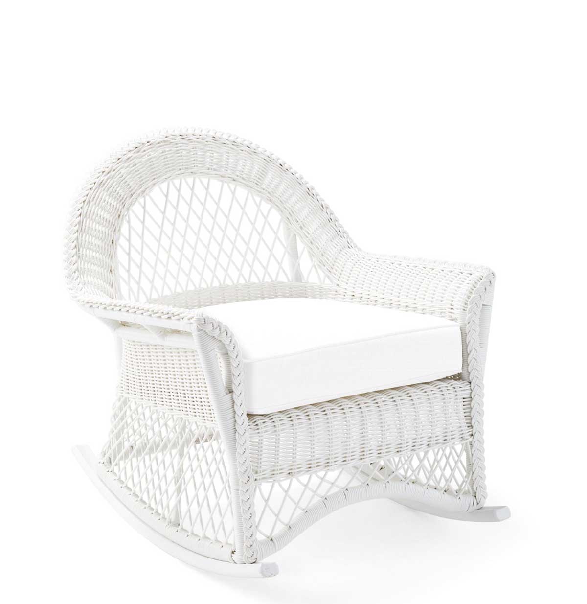 Serena and Lily Kiawah Rocking Chair White best outdoor wicker accent chairs