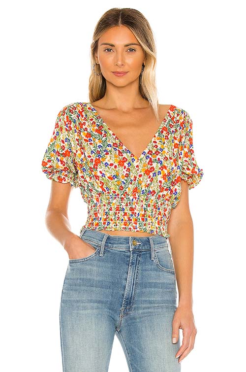 Velvet by Graham & Spencer Numa Top Blossom Floral print casual tops summer