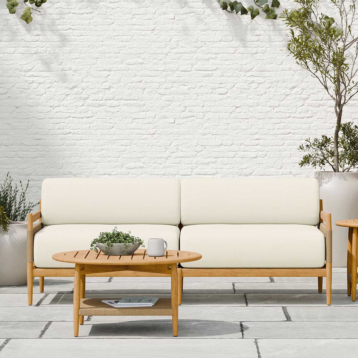 West Elm Baycrest Outdoor Teak Sofa (73") best outdoor teak sofas