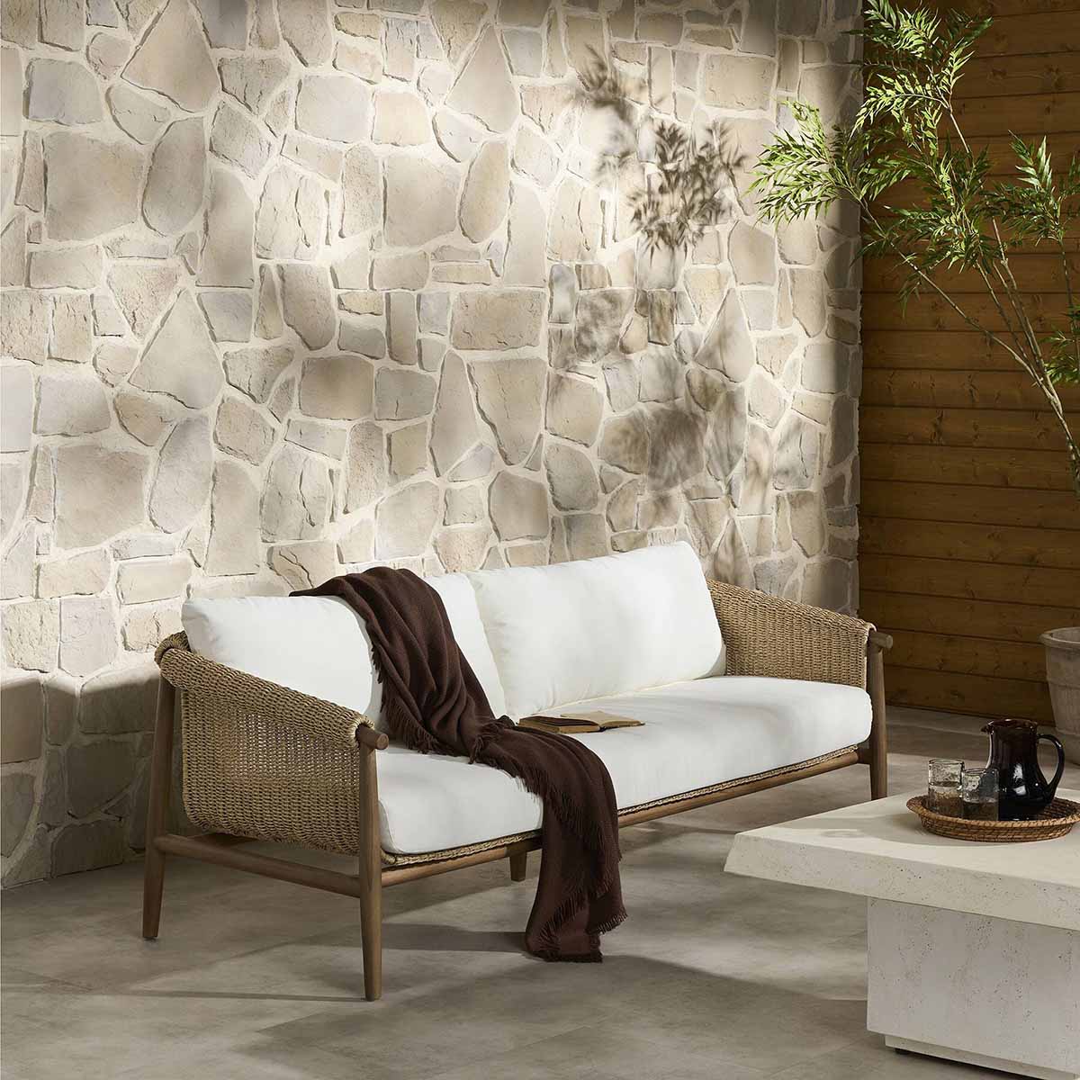 West Elm Karmaria Outdoor Sofa (77") best outdoor teak sofas