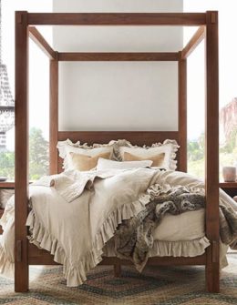 Pottery Barn Menlo Reclaimed Teak Canopy Bed beds trend sustainably sourced