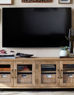 Pottery Barn Parker 68" Reclaimed Wood Media Consoles rustic