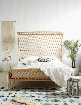 Anthropologie Curved Rattan Beds bed queen king size