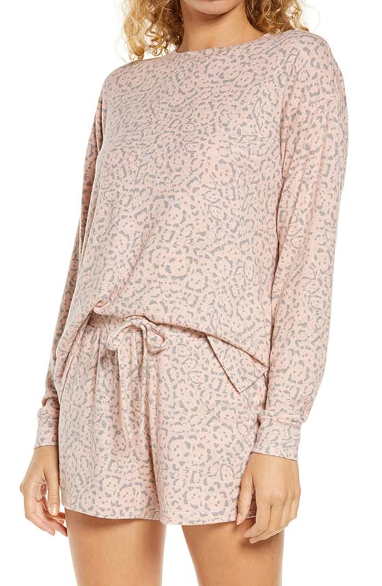 BP Cozy Top Color Pink Smoke Etched Animal Leopard Print loungewear fall winter spring summer nordstrom