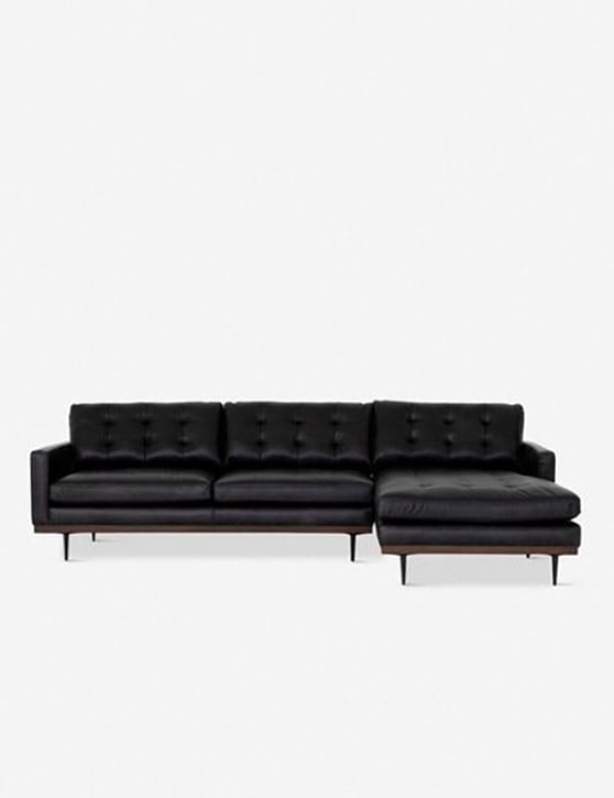 Lulu and Georgia PARCY RIGHT-FACING SECTIONAL SOFA modern leather sectionals 