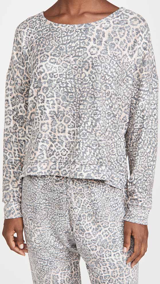 Onzie High Low Sweater Pounce Leopard Print loungewear cozy comfortable fall winter women trend