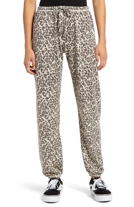 Row A Leopard Joggers Black Beige loungewear trend