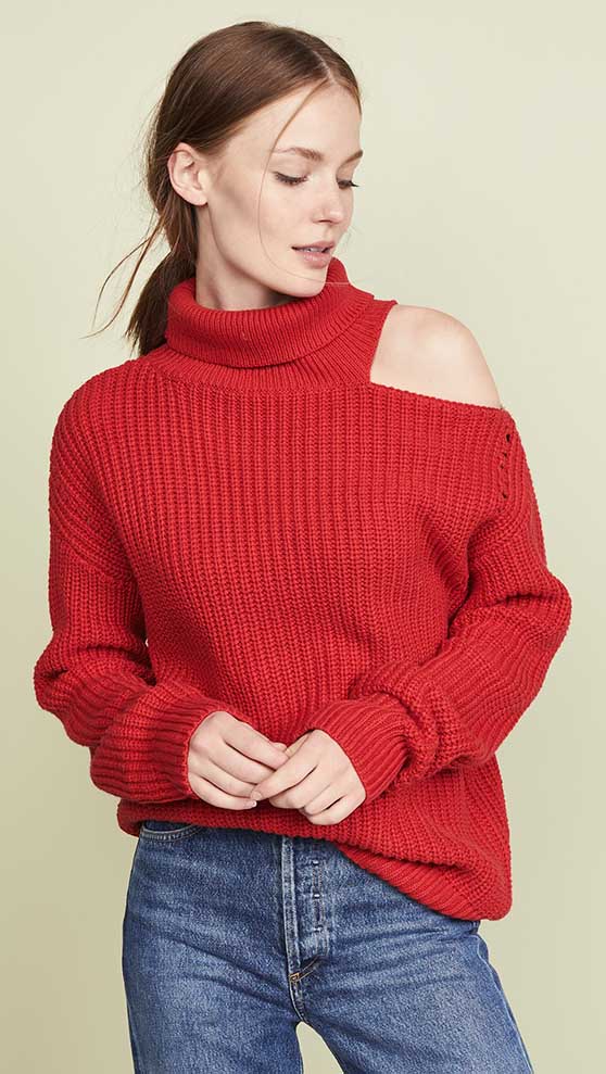 ASTR the Label Sepulveda Sweater Cherry Red shopbop sale