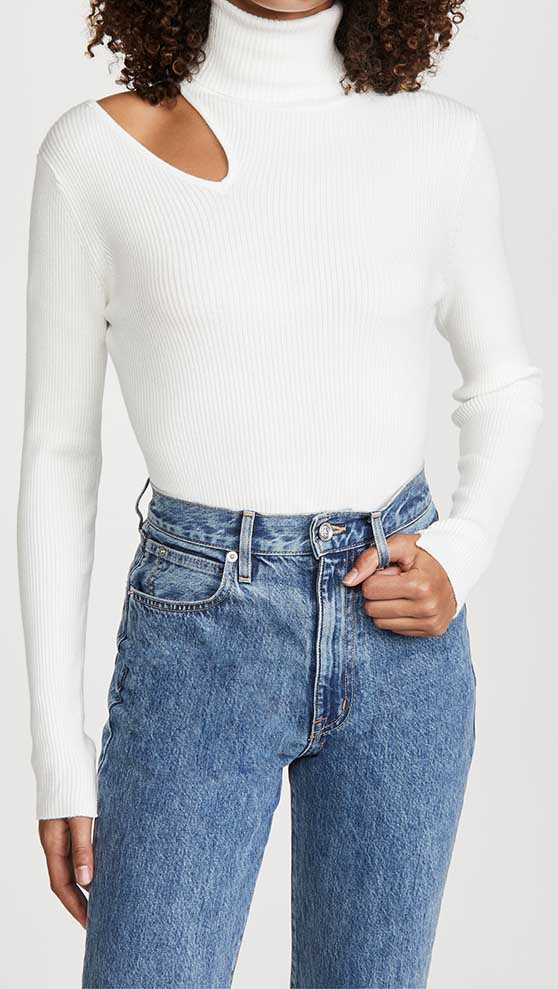 ASTR the Label Vivi Sweater White one shoulder sweaters shopbop sale